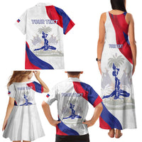 Personalised Haiti 221st Anniversary Independence Day Family Matching Tank Maxi Dress and Hawaiian Shirt LT05 - Wonder Print Shop