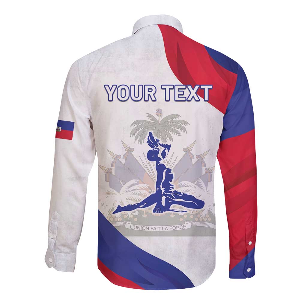 Personalised Haiti 221st Anniversary Independence Day Long Sleeve Button Shirt LT05 - Wonder Print Shop