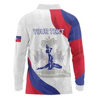 Personalised Haiti 221st Anniversary Independence Day Long Sleeve Polo Shirt LT05 - Wonder Print Shop