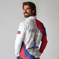Personalised Haiti 221st Anniversary Independence Day Long Sleeve Polo Shirt LT05 - Wonder Print Shop