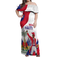 Personalised Haiti 221st Anniversary Independence Day Off Shoulder Maxi Dress LT05 - Wonder Print Shop