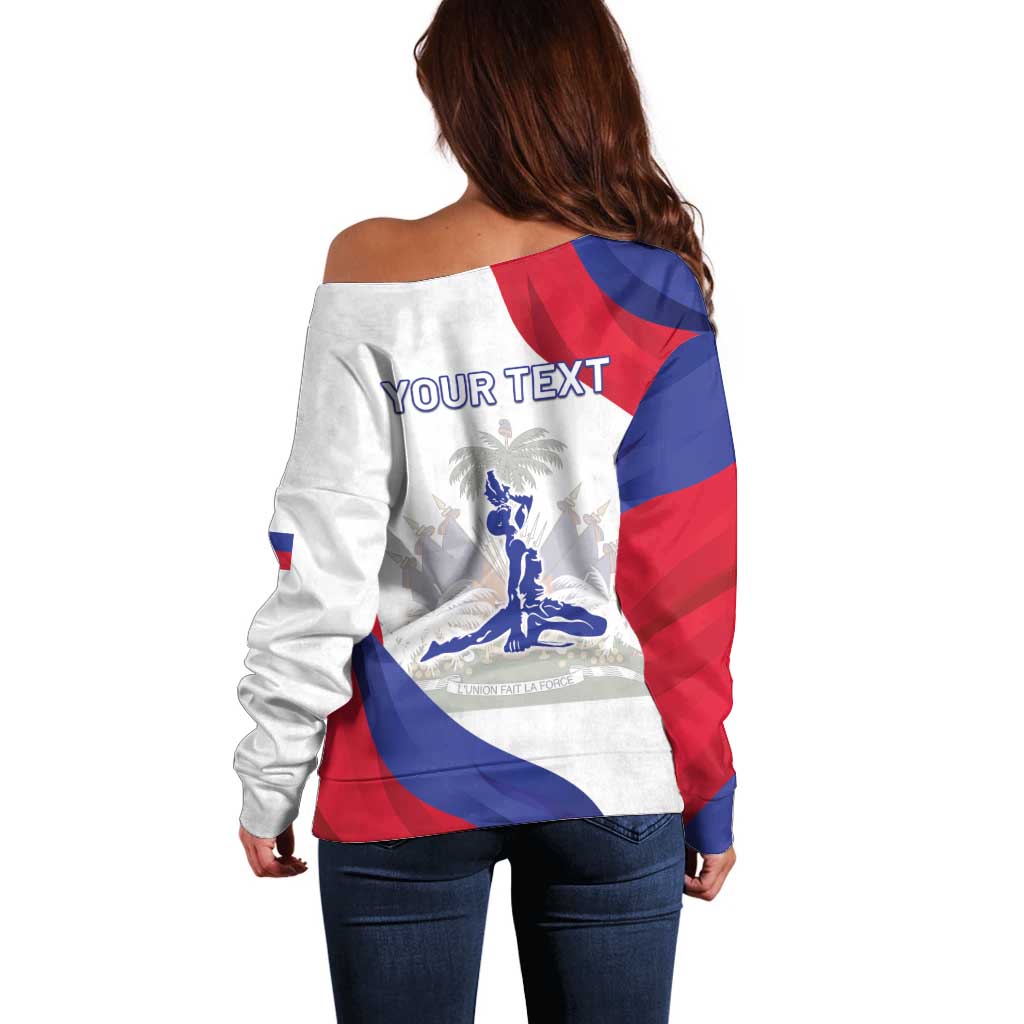 Personalised Haiti 221st Anniversary Independence Day Off Shoulder Sweater LT05 - Wonder Print Shop
