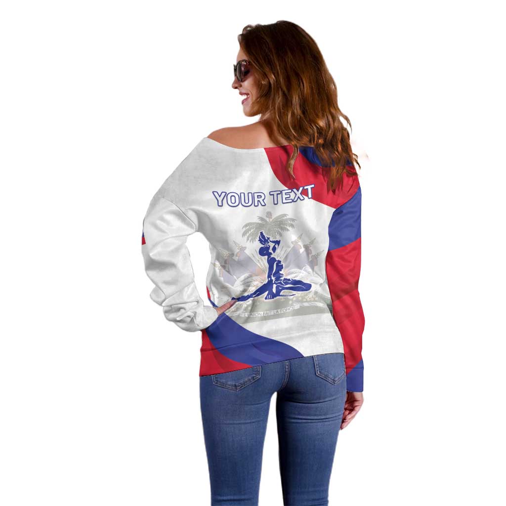 Personalised Haiti 221st Anniversary Independence Day Off Shoulder Sweater LT05 - Wonder Print Shop