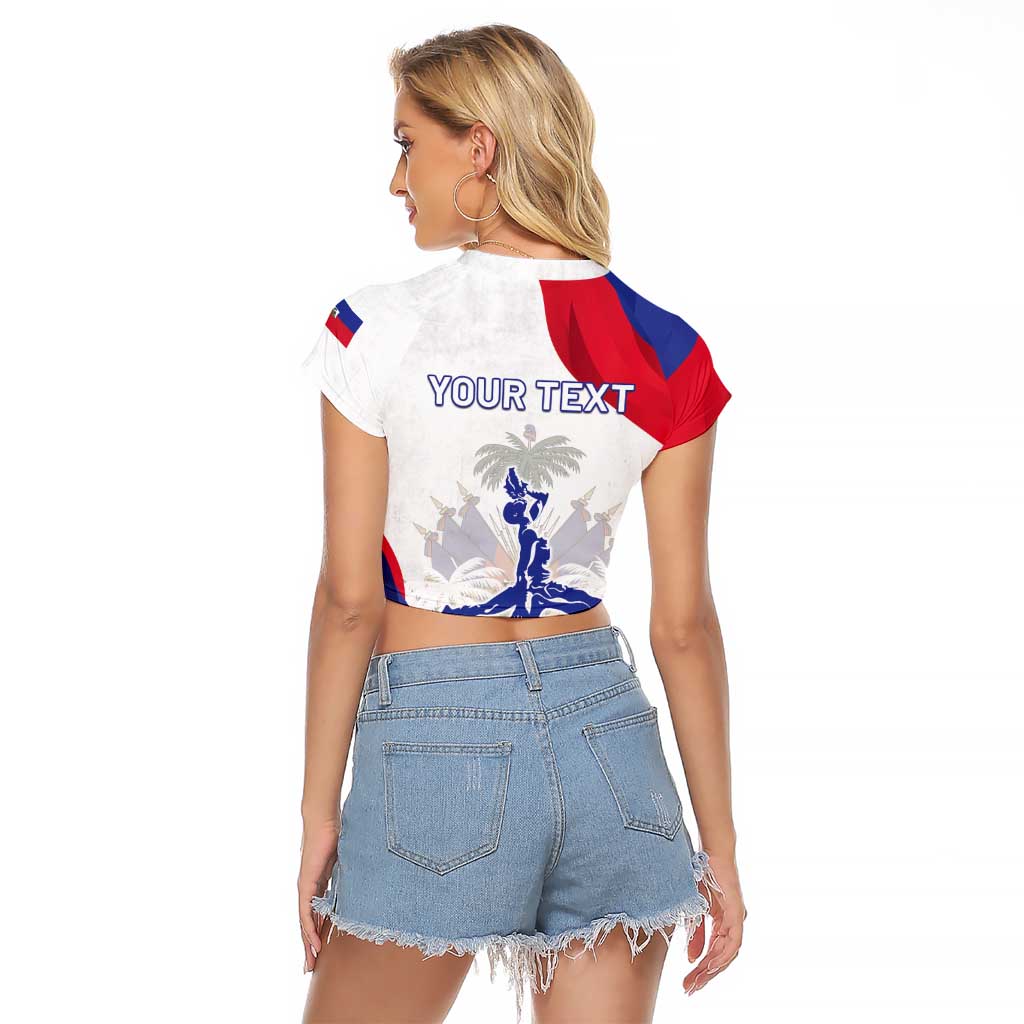 Personalised Haiti 221st Anniversary Independence Day Raglan Cropped T Shirt LT05 - Wonder Print Shop