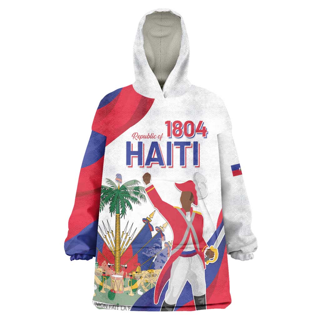 Personalised Haiti 221st Anniversary Independence Day Wearable Blanket Hoodie LT05 - Wonder Print Shop