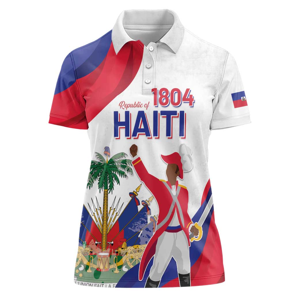 Personalised Haiti 221st Anniversary Independence Day Women Polo Shirt LT05 - Wonder Print Shop