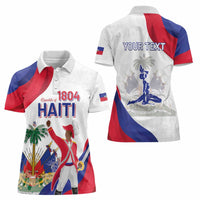 Personalised Haiti 221st Anniversary Independence Day Women Polo Shirt LT05 - Wonder Print Shop