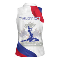 Personalised Haiti 221st Anniversary Independence Day Women Sleeveless Polo Shirt LT05 - Wonder Print Shop