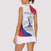 Personalised Haiti 221st Anniversary Independence Day Women Sleeveless Polo Shirt LT05 - Wonder Print Shop
