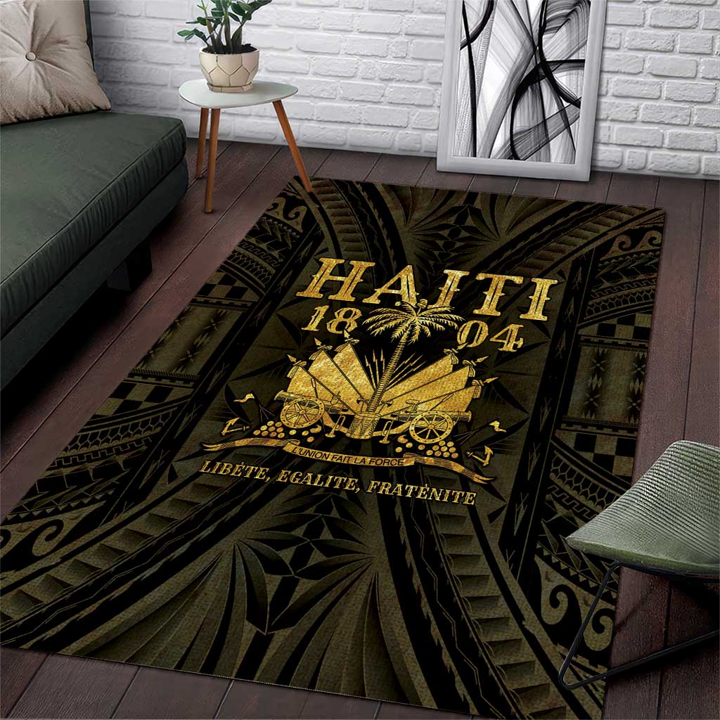 Haiti 1804 Area Rug Polynesian Gold Neg Maron LT05 - Wonder Print Shop