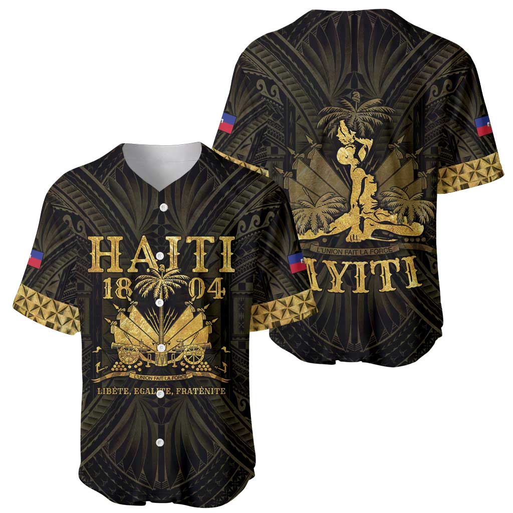 Haiti 1804 Baseball Jersey Polynesian Gold Neg Maron LT05 - Wonder Print Shop