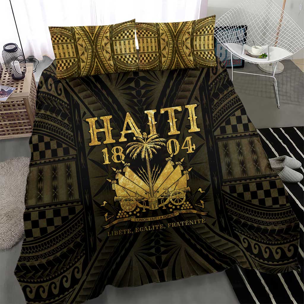 Haiti 1804 Bedding Set Polynesian Gold Neg Maron LT05 - Wonder Print Shop