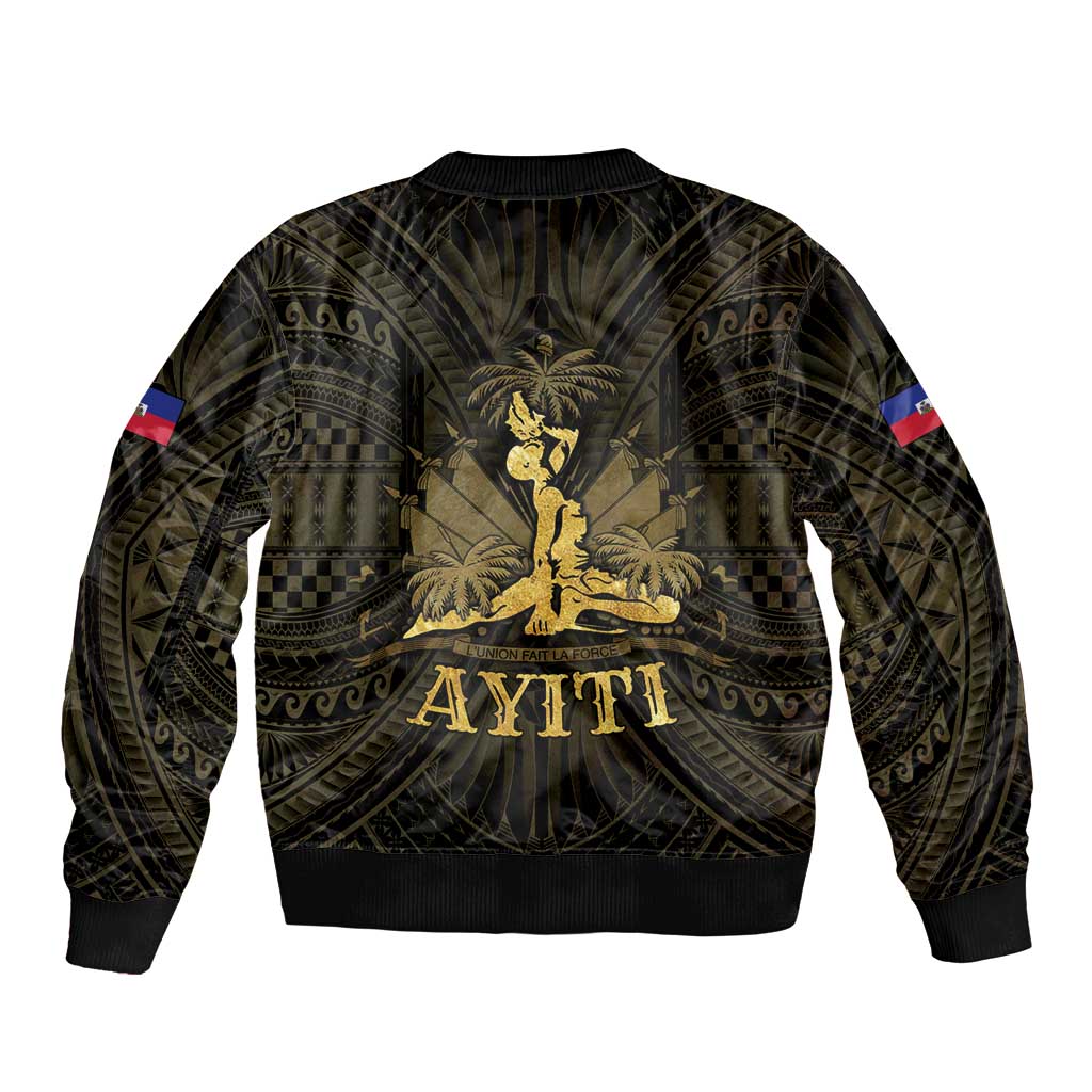 Haiti 1804 Bomber Jacket Polynesian Gold Neg Maron LT05 - Wonder Print Shop