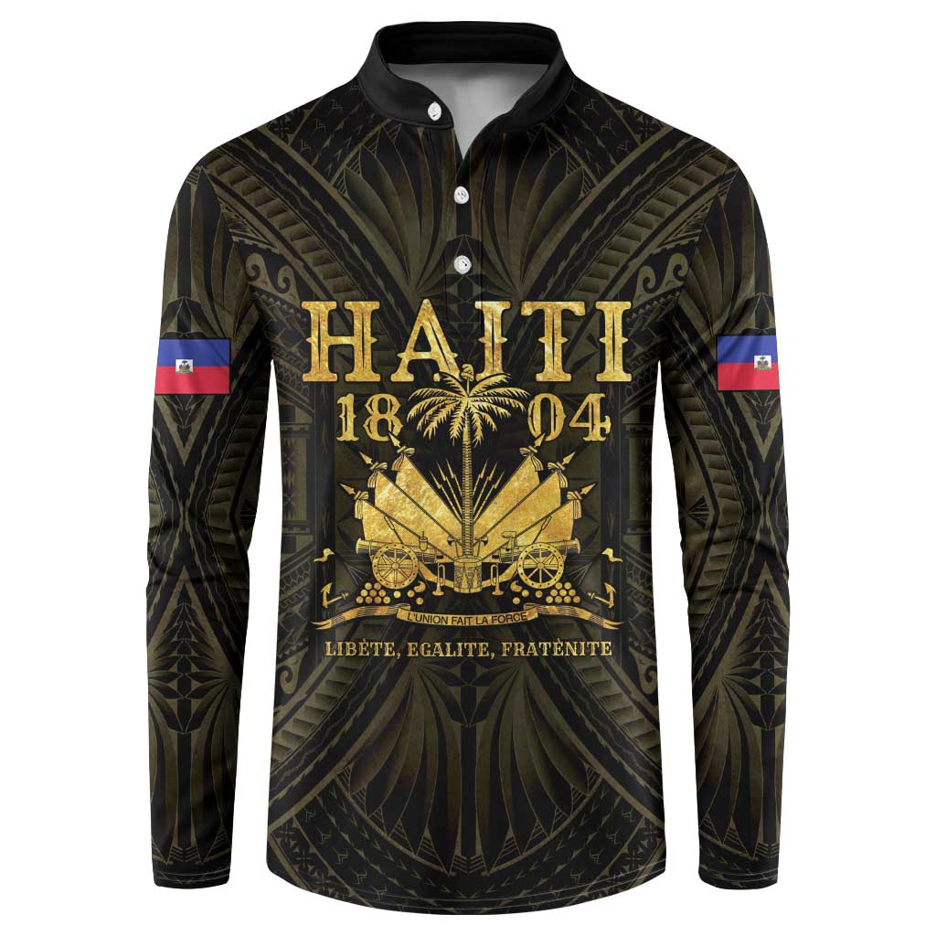 Haiti 1804 Button Sweatshirt Polynesian Gold Neg Maron LT05 - Wonder Print Shop