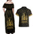 Haiti 1804 Couples Matching Off Shoulder Maxi Dress and Hawaiian Shirt Polynesian Gold Neg Maron LT05 - Wonder Print Shop