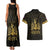 Haiti 1804 Couples Matching Tank Maxi Dress and Hawaiian Shirt Polynesian Gold Neg Maron LT05 - Wonder Print Shop