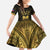 Haiti 1804 Family Matching Long Sleeve Bodycon Dress and Hawaiian Shirt Polynesian Gold Neg Maron LT05 - Wonder Print Shop