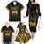Haiti 1804 Family Matching Off The Shoulder Long Sleeve Dress and Hawaiian Shirt Polynesian Gold Neg Maron LT05 - Wonder Print Shop