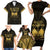 Haiti 1804 Family Matching Short Sleeve Bodycon Dress and Hawaiian Shirt Polynesian Gold Neg Maron LT05 - Wonder Print Shop