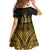 Haiti 1804 Family Matching Summer Maxi Dress and Hawaiian Shirt Polynesian Gold Neg Maron LT05 - Wonder Print Shop