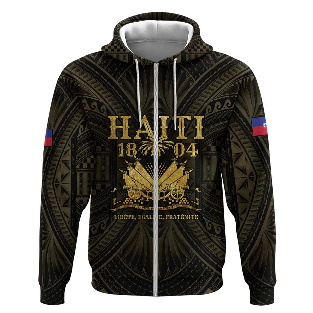 Haiti 1804 Hoodie Polynesian Gold Neg Maron LT05 - Wonder Print Shop