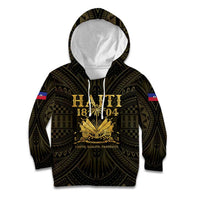Haiti 1804 Kid Hoodie Polynesian Gold Neg Maron LT05 - Wonder Print Shop
