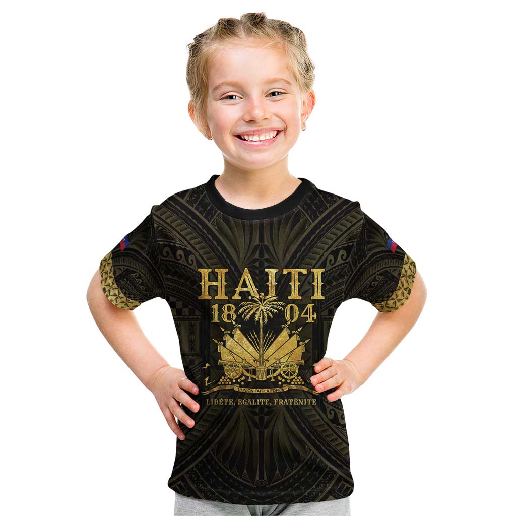 Haiti 1804 Kid T Shirt Polynesian Gold Neg Maron LT05 - Wonder Print Shop