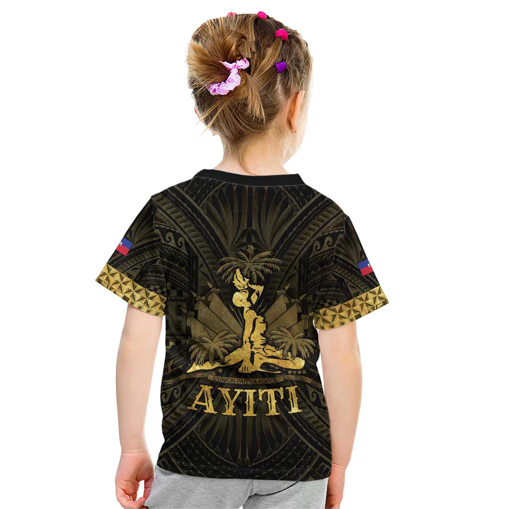 Haiti 1804 Kid T Shirt Polynesian Gold Neg Maron LT05 - Wonder Print Shop