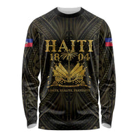 Haiti 1804 Long Sleeve Shirt Polynesian Gold Neg Maron LT05 - Wonder Print Shop