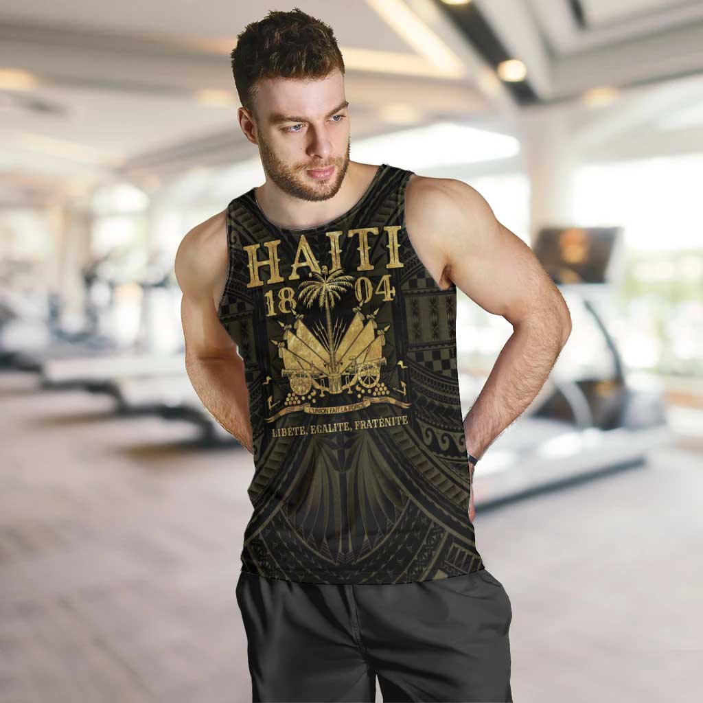 Haiti 1804 Men Tank Top Polynesian Gold Neg Maron LT05 - Wonder Print Shop
