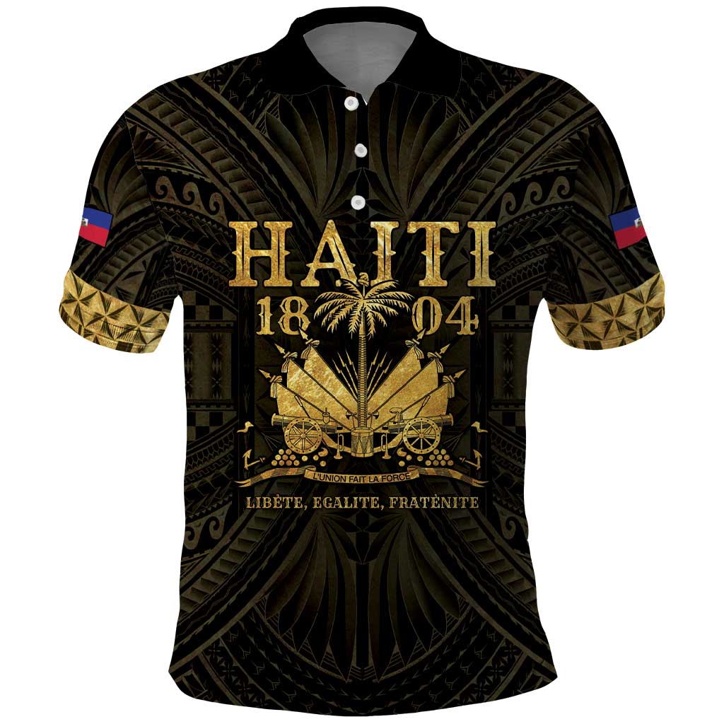 Haiti 1804 Polo Shirt Polynesian Gold Neg Maron LT05 - Wonder Print Shop