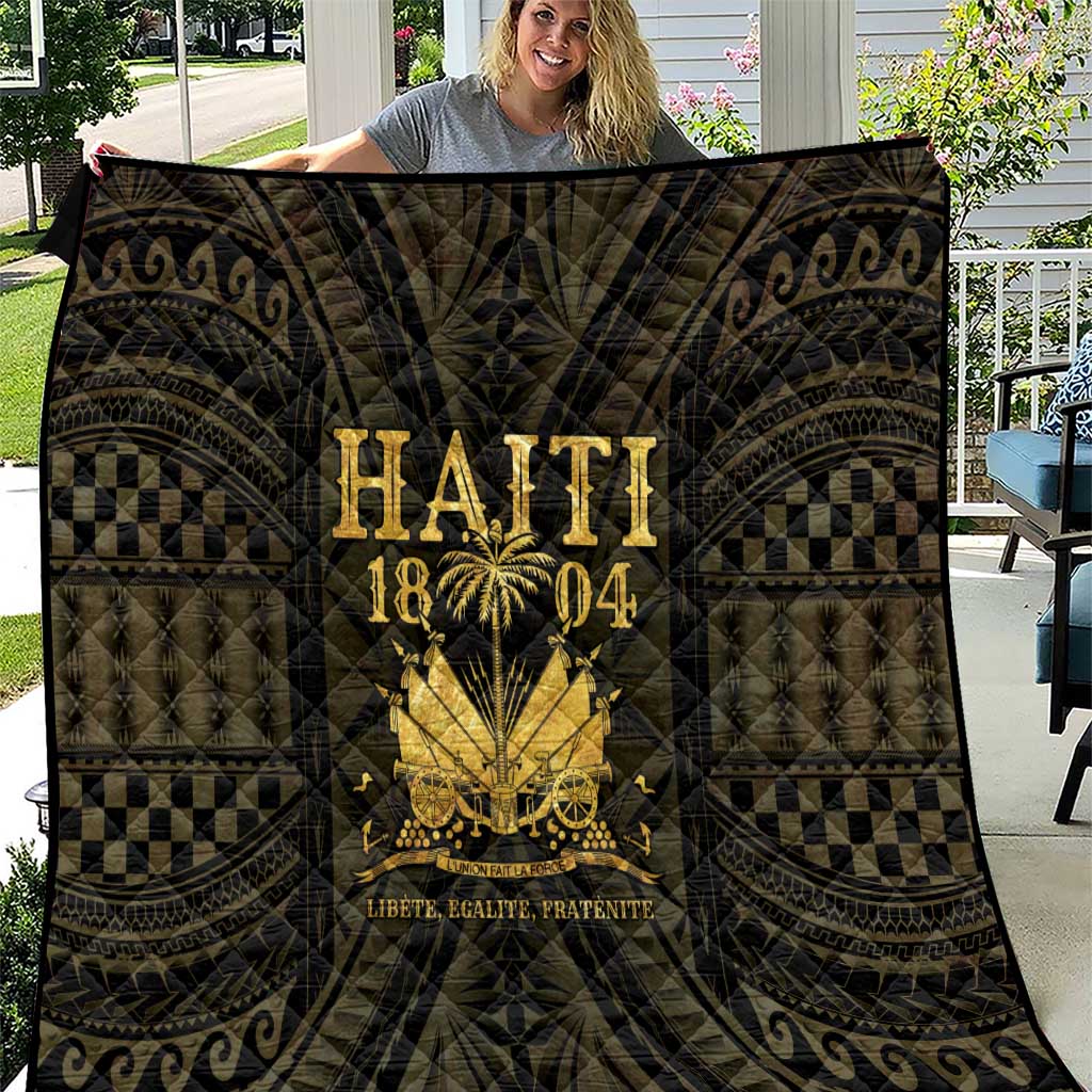 Haiti 1804 Quilt Polynesian Gold Neg Maron LT05 - Wonder Print Shop