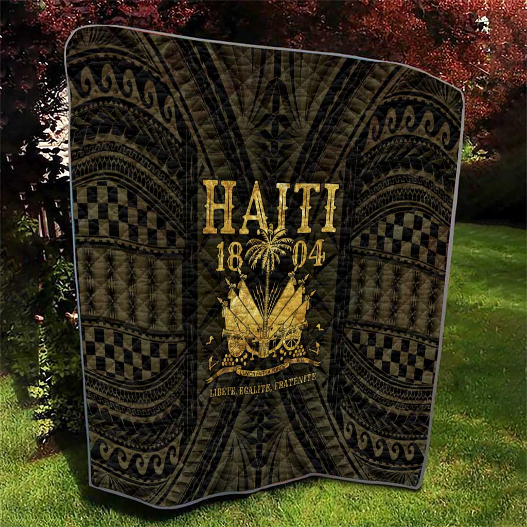 Haiti 1804 Quilt Polynesian Gold Neg Maron LT05 - Wonder Print Shop