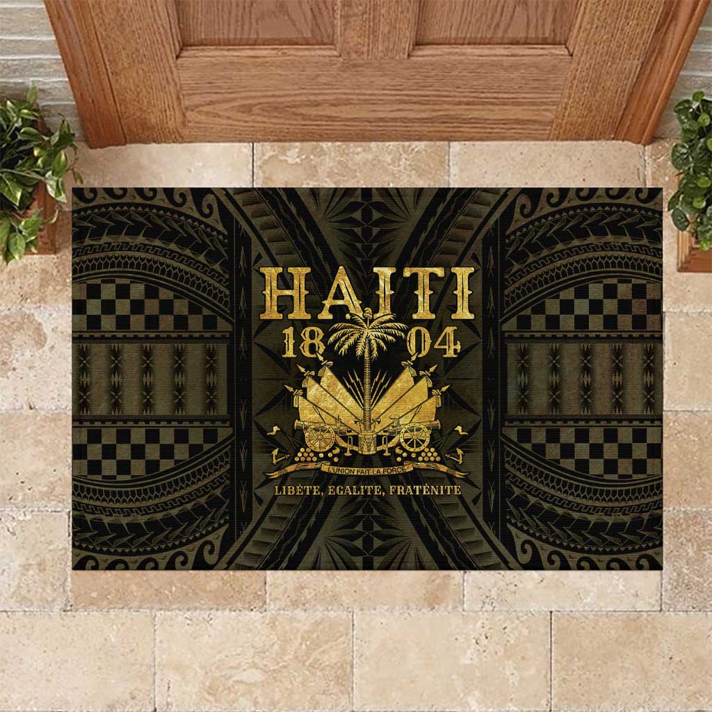 Haiti 1804 Rubber Doormat Polynesian Gold Neg Maron LT05 - Wonder Print Shop