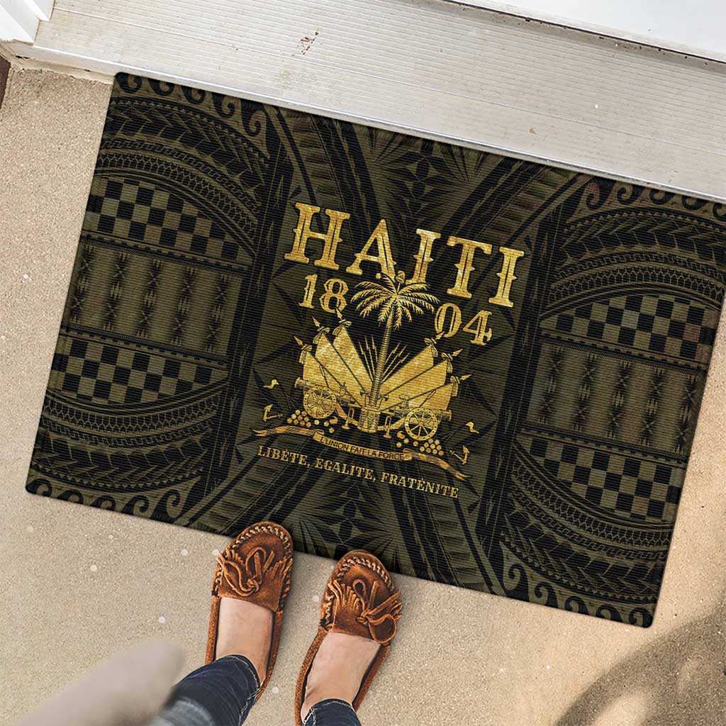 Haiti 1804 Rubber Doormat Polynesian Gold Neg Maron LT05 - Wonder Print Shop