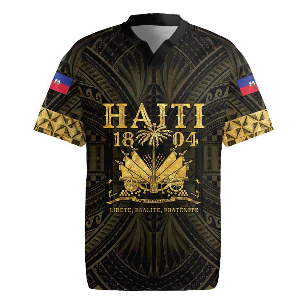 Haiti 1804 Rugby Jersey Polynesian Gold Neg Maron LT05 - Wonder Print Shop