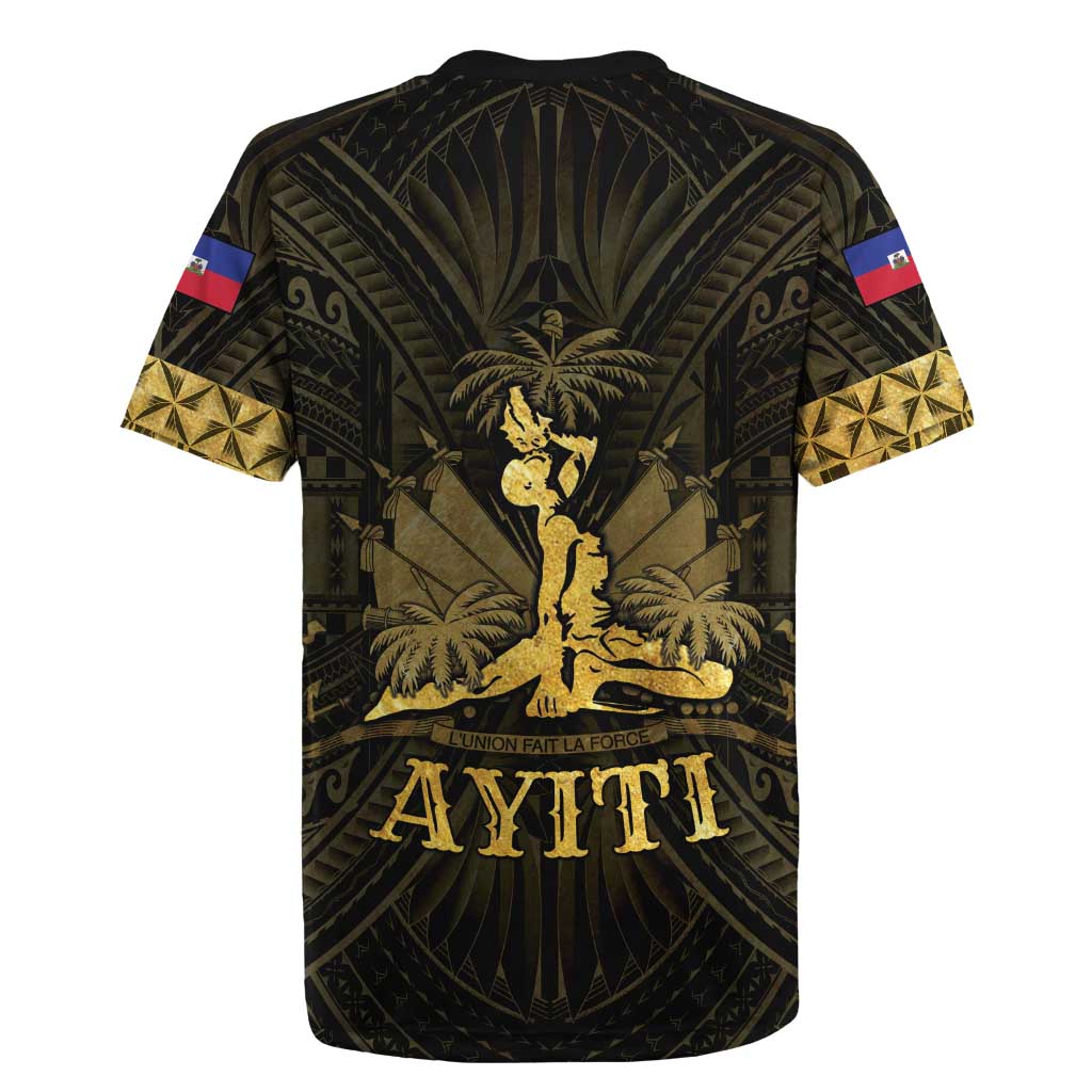 Haiti 1804 Rugby Jersey Polynesian Gold Neg Maron LT05 - Wonder Print Shop