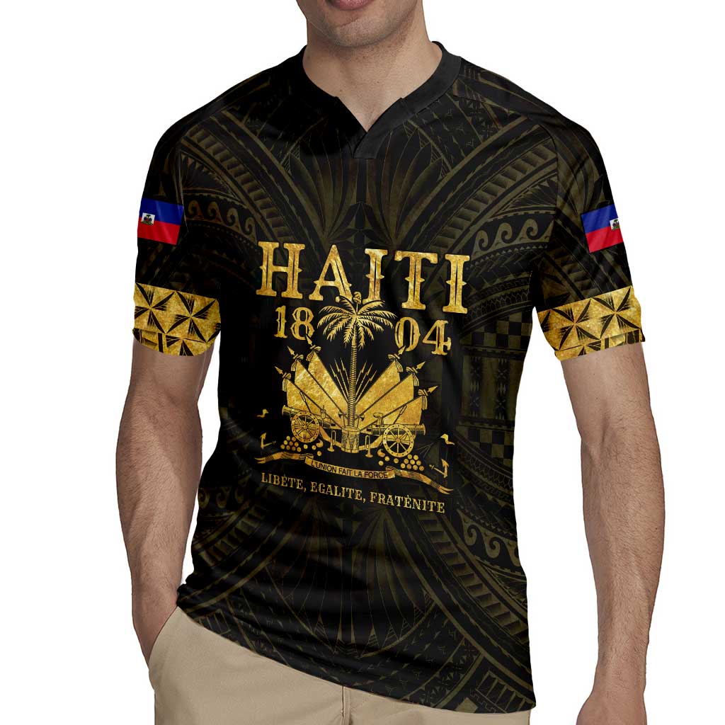 Haiti 1804 Rugby Jersey Polynesian Gold Neg Maron LT05 - Wonder Print Shop