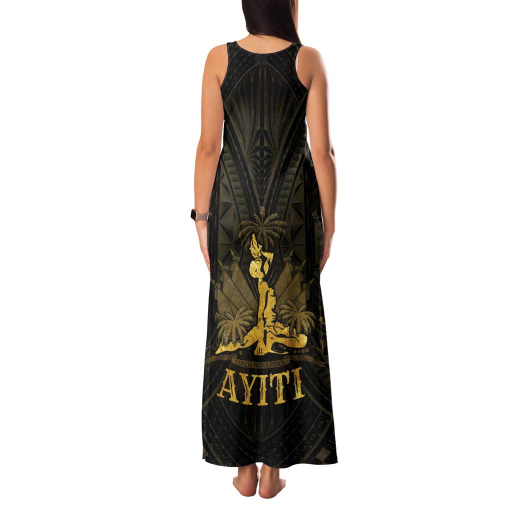 Haiti 1804 Tank Maxi Dress Polynesian Gold Neg Maron LT05 - Wonder Print Shop