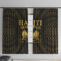 Haiti 1804 Window Curtain Polynesian Gold Neg Maron LT05 - Wonder Print Shop