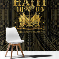 Haiti 1804 Window Curtain Polynesian Gold Neg Maron LT05 - Wonder Print Shop