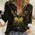 Haiti 1804 Women Casual Shirt Polynesian Gold Neg Maron LT05 - Wonder Print Shop