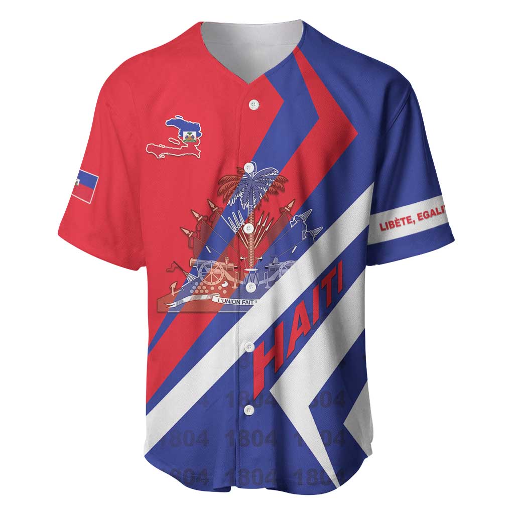 Personalised Haiti 1804 Baseball Jersey Coat Of Arms Simple Style LT05 - Wonder Print Shop