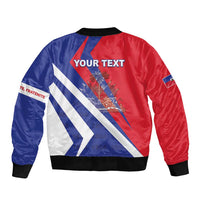 Personalised Haiti 1804 Bomber Jacket Coat Of Arms Simple Style LT05 - Wonder Print Shop