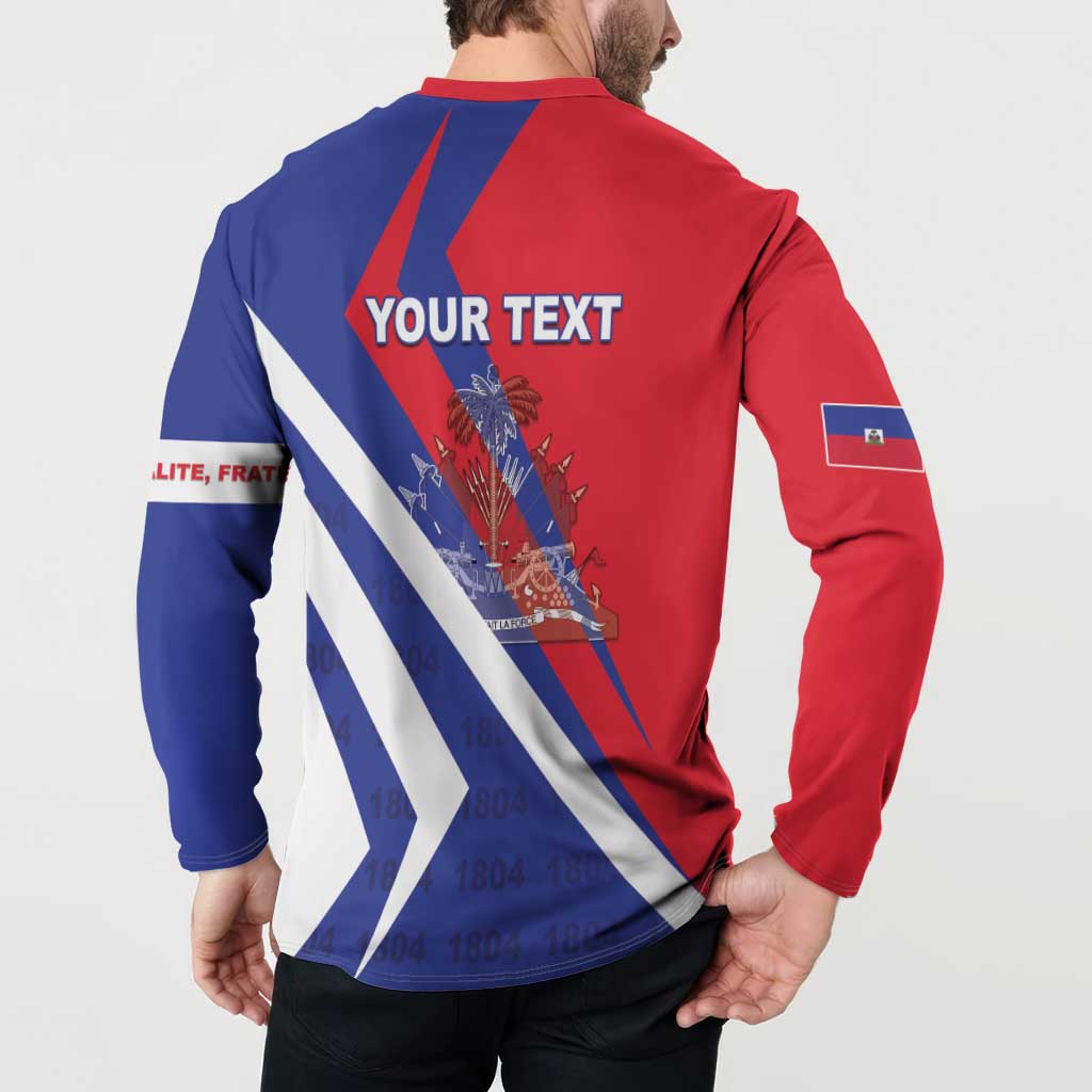 Personalised Haiti 1804 Button Sweatshirt Coat Of Arms Simple Style LT05 - Wonder Print Shop