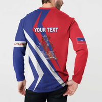 Personalised Haiti 1804 Button Sweatshirt Coat Of Arms Simple Style LT05 - Wonder Print Shop