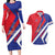 Personalised Haiti 1804 Couples Matching Long Sleeve Bodycon Dress and Hawaiian Shirt Coat Of Arms Simple Style LT05 - Wonder Print Shop