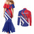 Personalised Haiti 1804 Couples Matching Mermaid Dress and Long Sleeve Button Shirt Coat Of Arms Simple Style