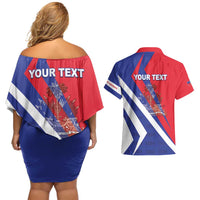 Personalised Haiti 1804 Couples Matching Off Shoulder Short Dress and Hawaiian Shirt Coat Of Arms Simple Style LT05 - Wonder Print Shop