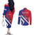 Personalised Haiti 1804 Couples Matching Off The Shoulder Long Sleeve Dress and Long Sleeve Button Shirt Coat Of Arms Simple Style